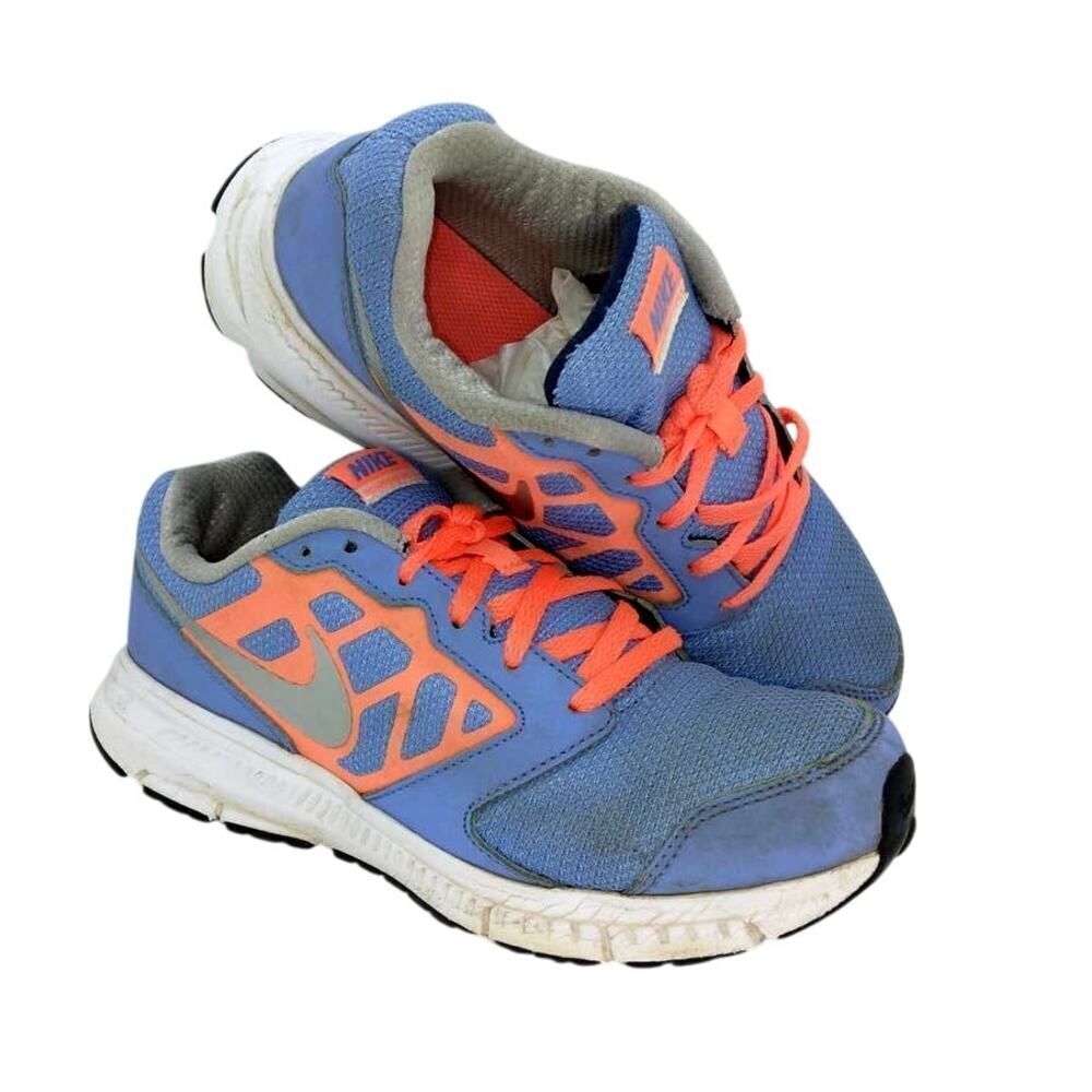 Nike Downshifter 5 Girl's Pre-owned Light Blue/Orange Running Sneakers - sz. 5Y